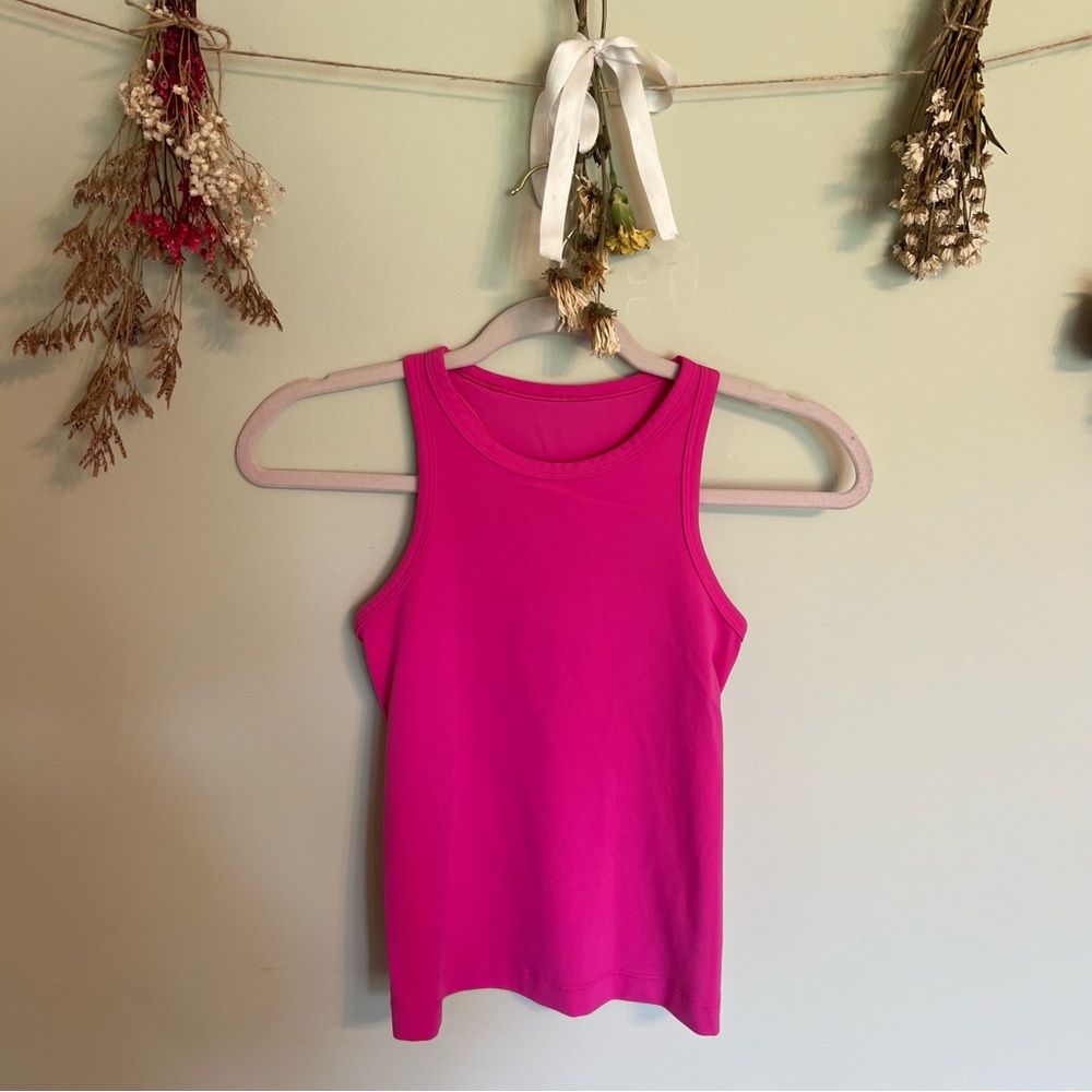 Hot Pink Lululemon Align Waist-Length Racerback Tank Top